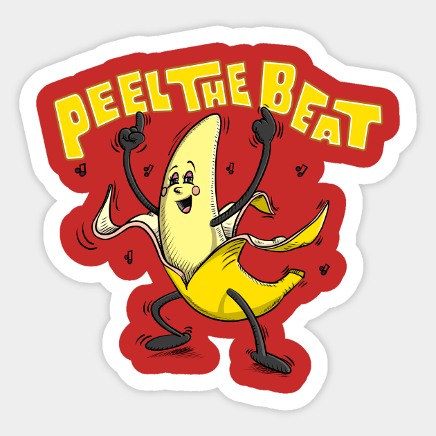 Peel the Beat - Dancing Banana Sticker by schlag.art